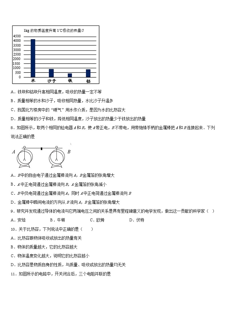 吉林省安图县联考2023-2024学年物理九上期末综合测试模拟试题含答案03