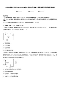 吉林省德惠市大区2023-2024学年物理九年级第一学期期末学业质量监测试题含答案