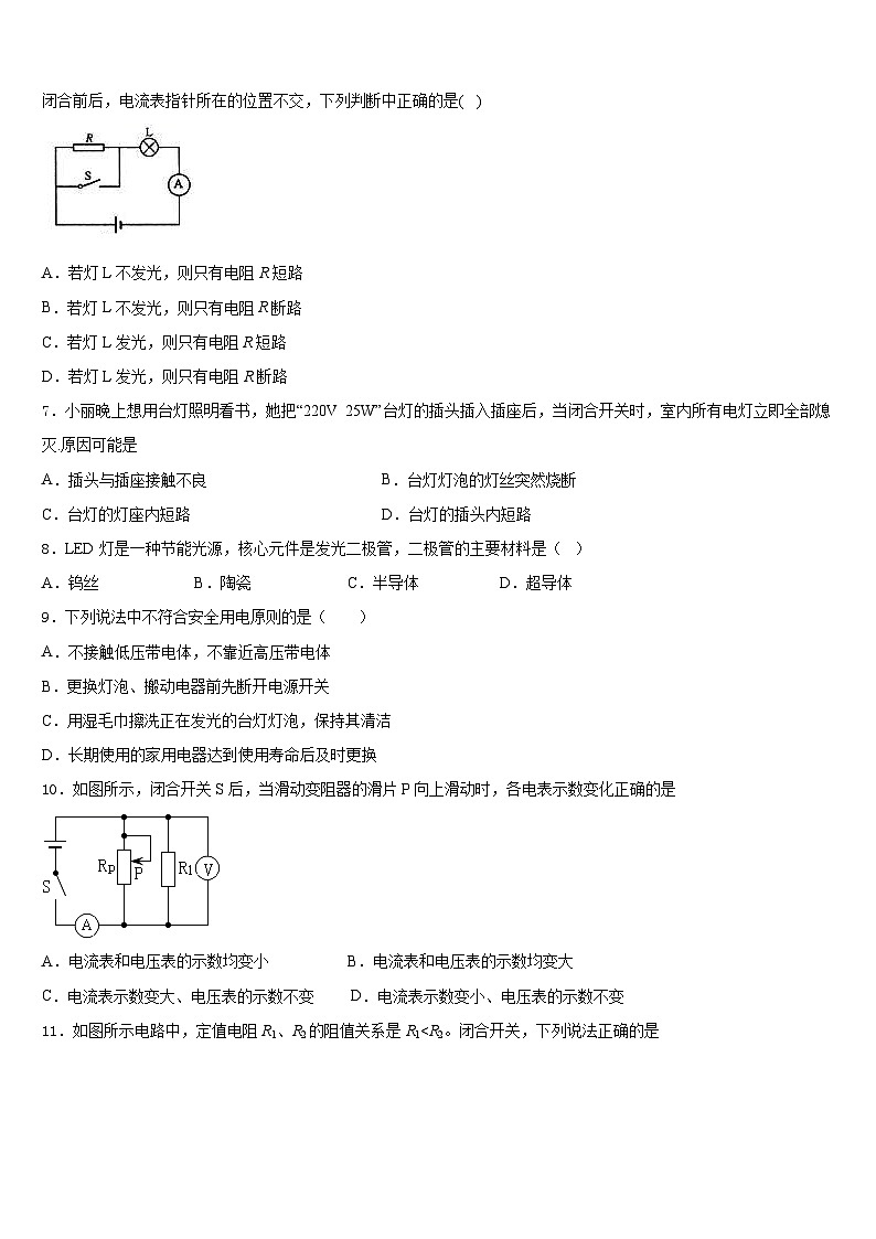 吉林省农安县华家中学2023-2024学年物理九上期末达标测试试题含答案第2页