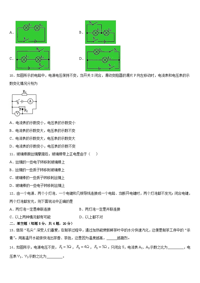四川省成都市高新南区—七级上期期2023-2024学年物理九年级第一学期期末经典模拟试题含答案第3页