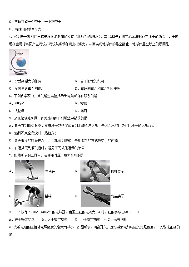 四川省成都市金牛区蜀西实验学校2023-2024学年九上物理期末经典试题含答案第2页