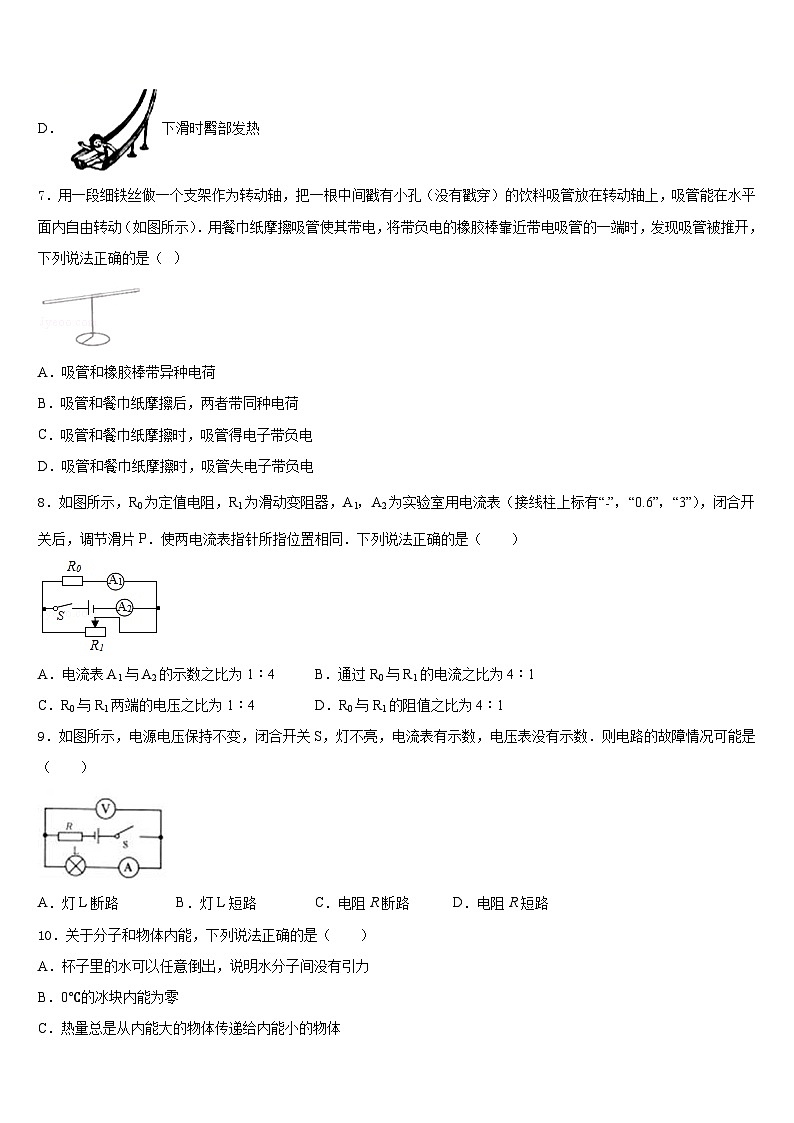 四川省成都市天府新区2023-2024学年物理九年级第一学期期末质量跟踪监视模拟试题含答案第3页