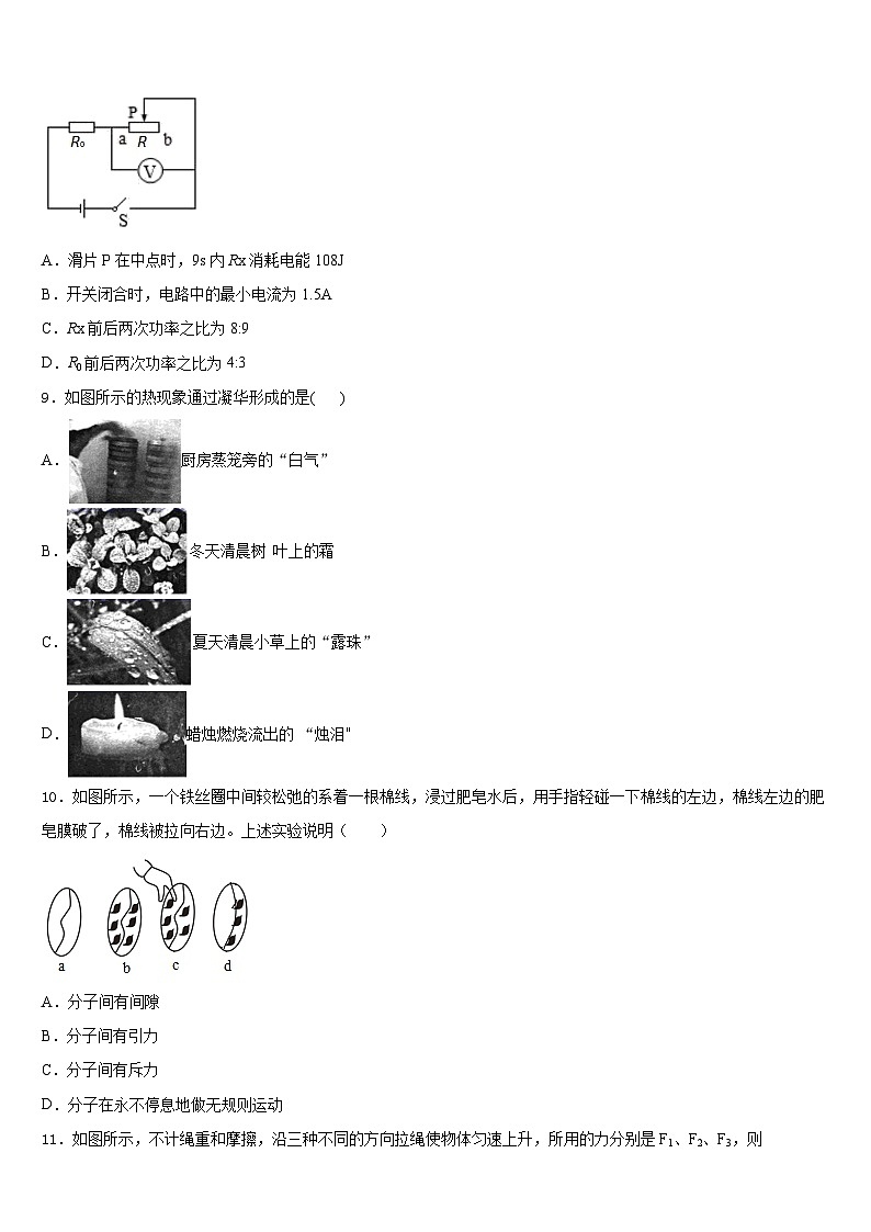 四川省武胜县2023-2024学年九年级物理第一学期期末学业质量监测模拟试题含答案第3页