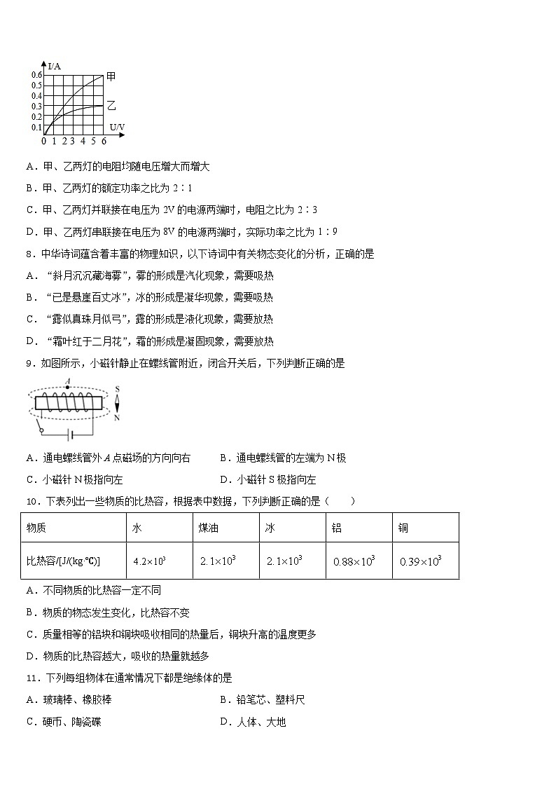 四川省眉山市东坡区东坡区东坡中学2023-2024学年物理九上期末达标检测模拟试题含答案第3页