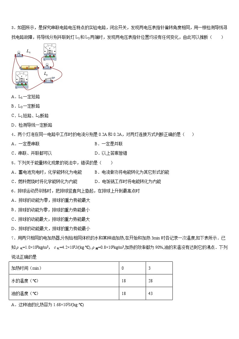 四川省眉山市仁寿县2023-2024学年物理九年级第一学期期末统考模拟试题含答案第2页