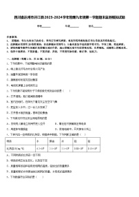 四川省达州市开江县2023-2024学年物理九年级第一学期期末监测模拟试题含答案