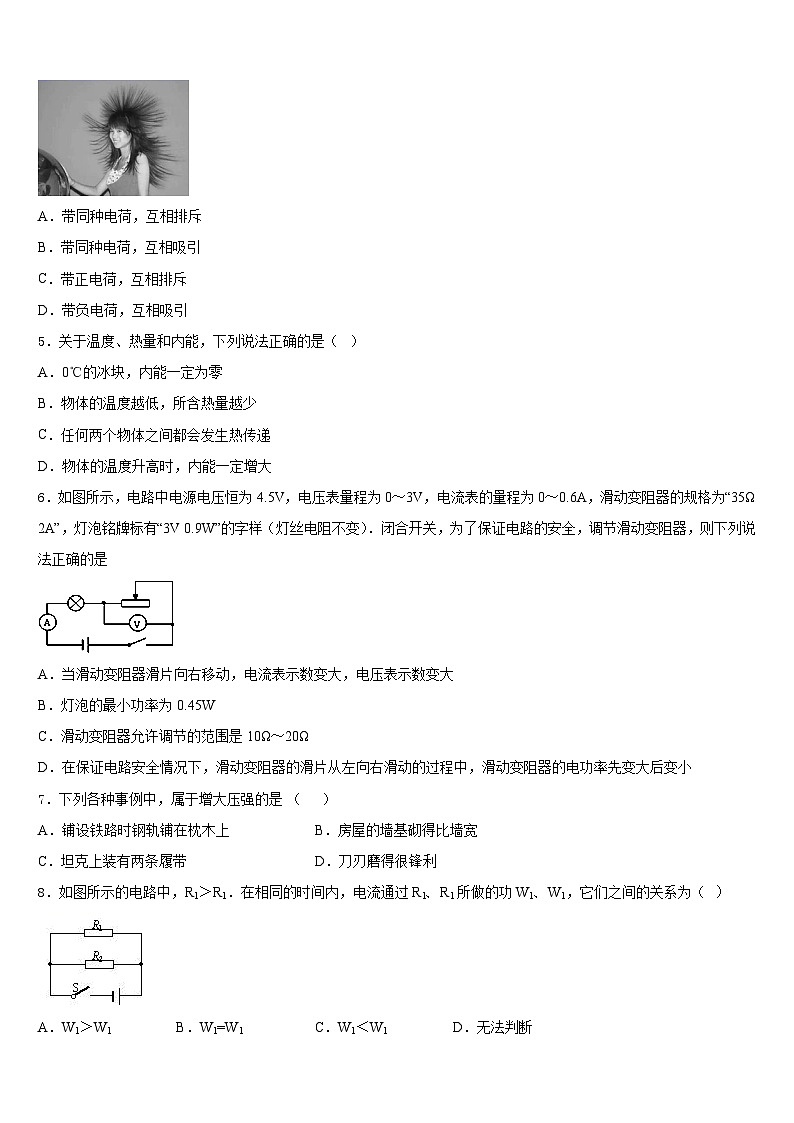 四川省都江堰市初2023-2024学年物理九年级第一学期期末监测试题含答案第2页