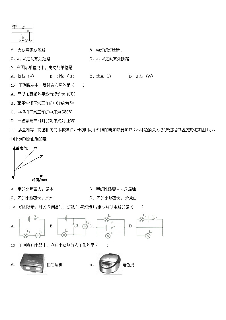四川省阆中学市2023-2024学年物理九年级第一学期期末复习检测试题含答案第3页