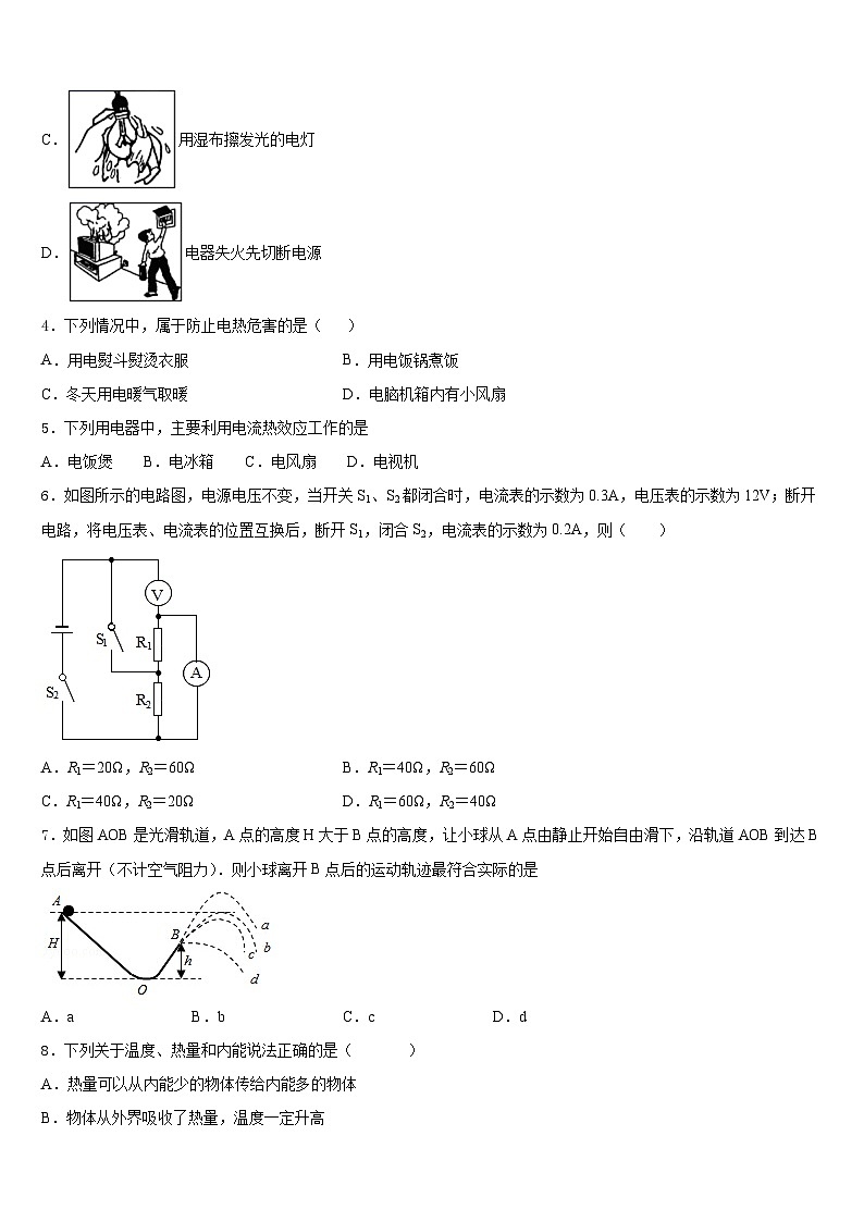 天津市北仓第二中学2023-2024学年物理九上期末考试试题含答案02