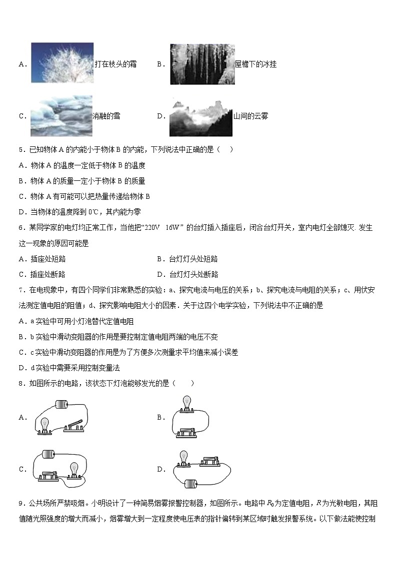 2023-2024学年阿里市重点中学物理九上期末学业水平测试模拟试题含答案02