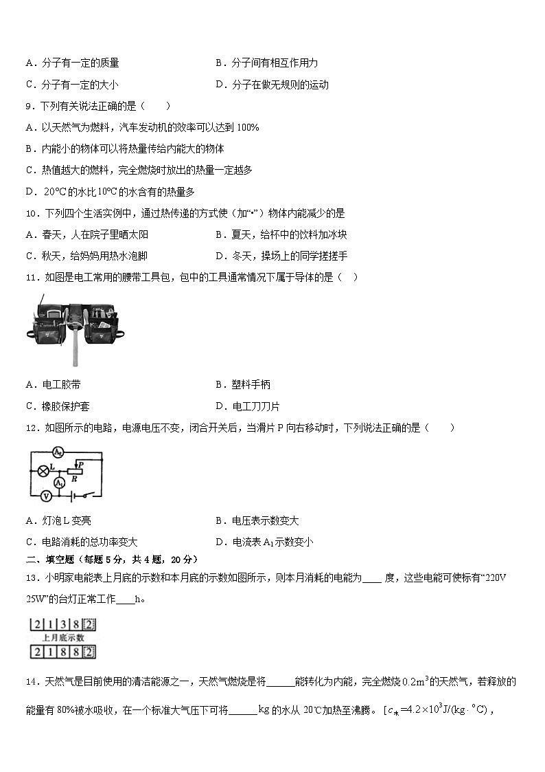 2023-2024学年龙岩市五县物理九年级第一学期期末学业水平测试模拟试题含答案第3页