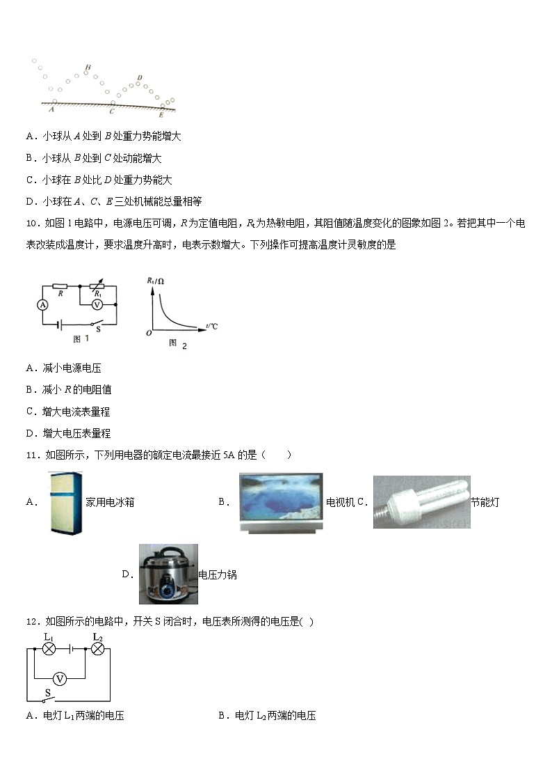 四川省成都市育才学校2023-2024学年物理九上期末学业水平测试模拟试题含答案03