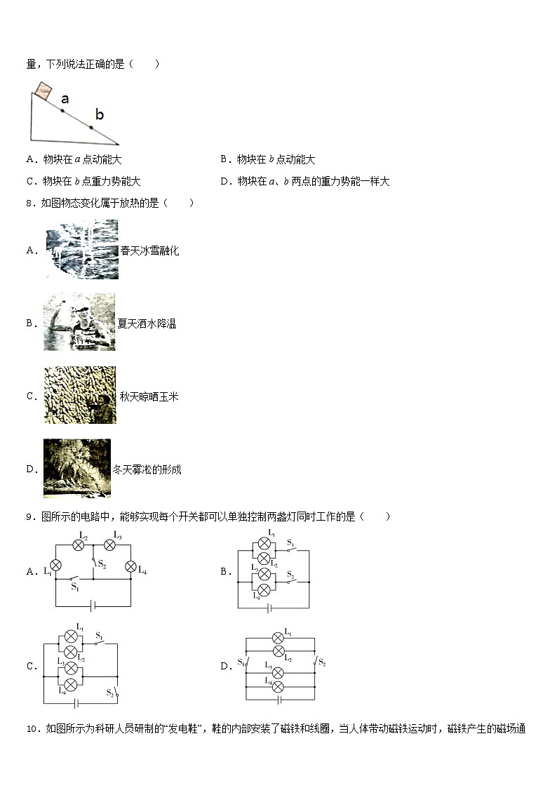 安徽省颍上县第五中学2023-2024学年物理九上期末综合测试模拟试题含答案03