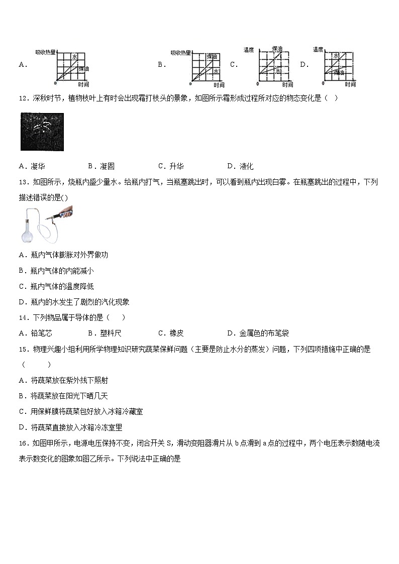 山东省东营市部分学校2023-2024学年九上物理期末达标测试试题含答案03