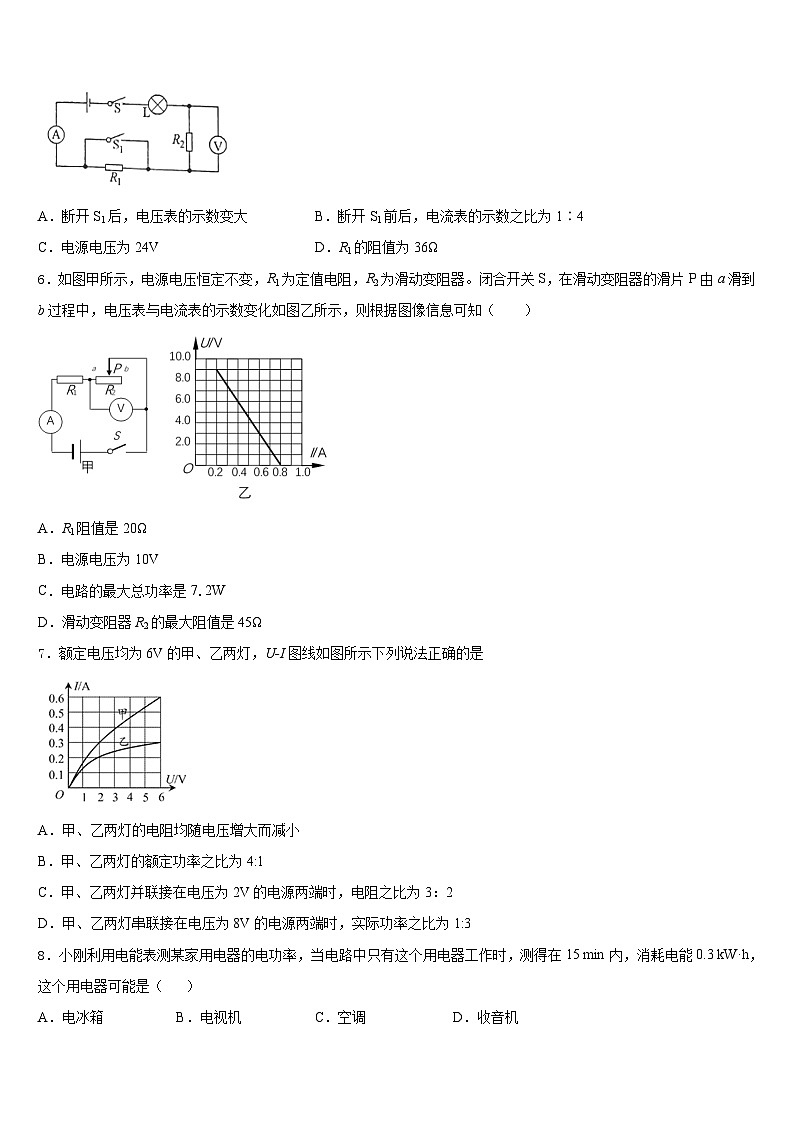 山东省平邑县蒙阳新星学校2023-2024学年物理九年级第一学期期末复习检测模拟试题含答案03