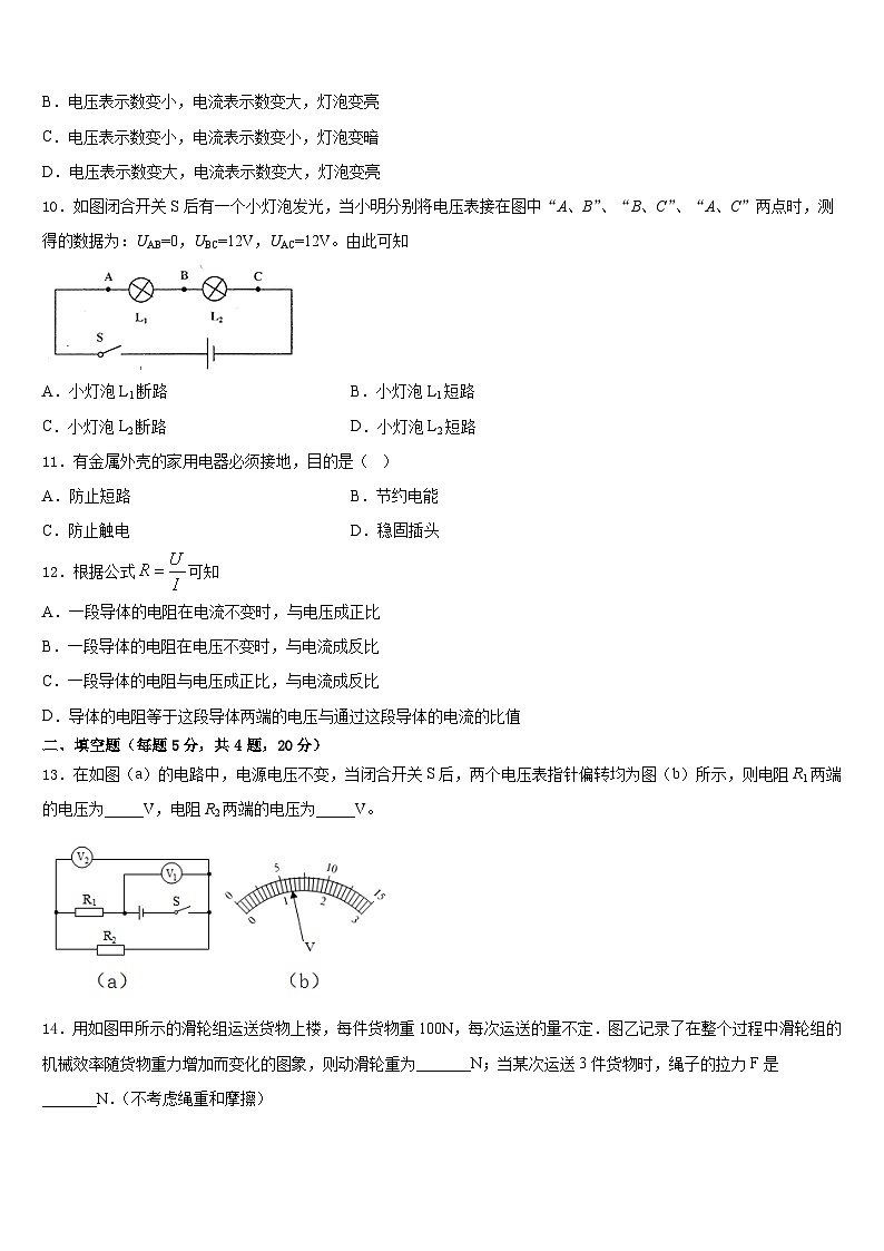 山东省济南市历下区2023-2024学年九年级物理第一学期期末质量检测模拟试题含答案03