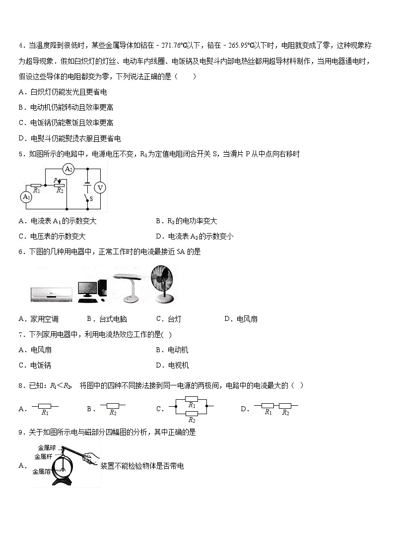 山东省枣庄市薛城区临城2023-2024学年九上物理期末质量检测试题含答案第2页
