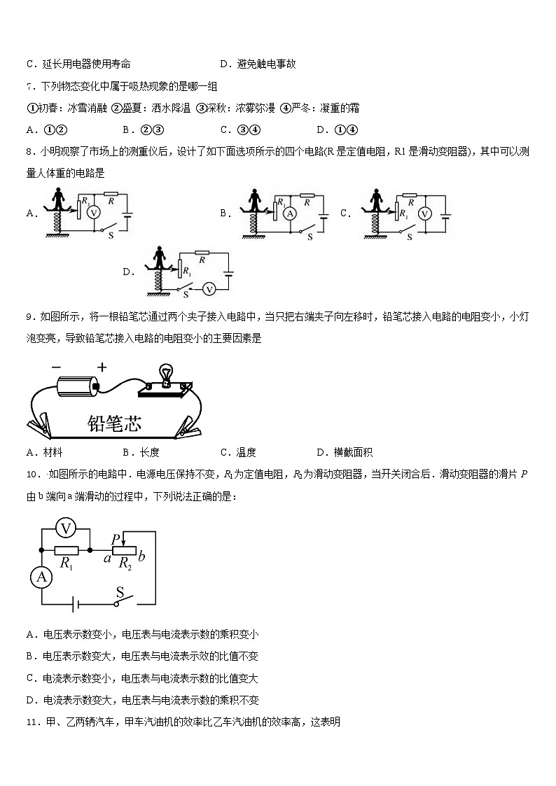 山东省潍坊市青州市2023-2024学年九上物理期末达标检测试题含答案第3页