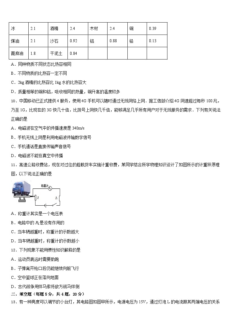 山西省吕梁市名校2023-2024学年九上物理期末质量跟踪监视试题含答案03