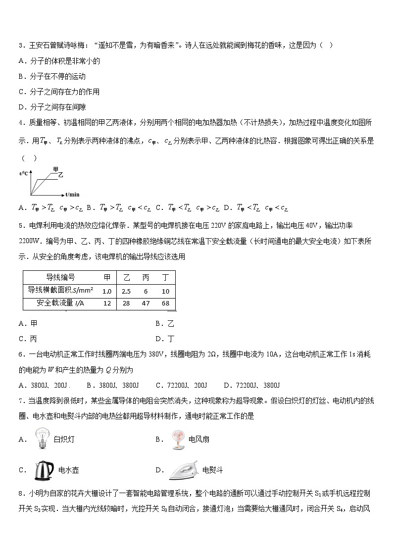 山西省运城市运康中学2023-2024学年九上物理期末达标检测试题含答案02