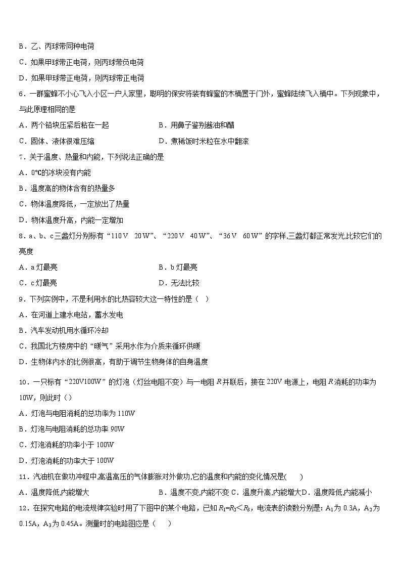 山东省海阳市美宝学校2023-2024学年九年级物理第一学期期末学业水平测试试题含答案第2页