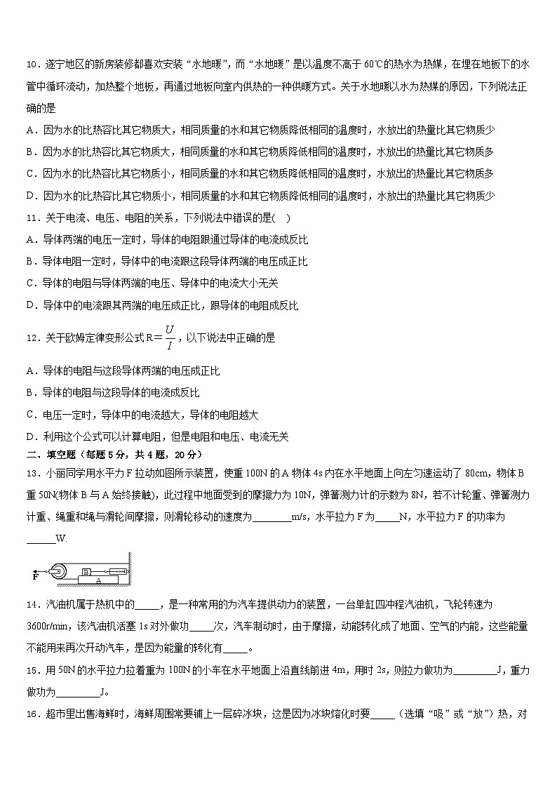 广东省揭阳市实验中学2023-2024学年物理九年级第一学期期末达标检测模拟试题含答案第3页