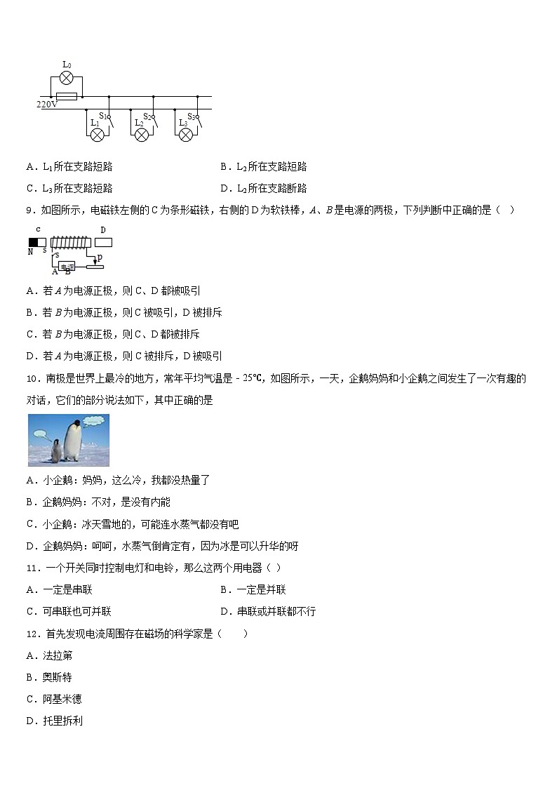 广东省惠州市惠阳区2023-2024学年九年级物理第一学期期末质量跟踪监视试题含答案03