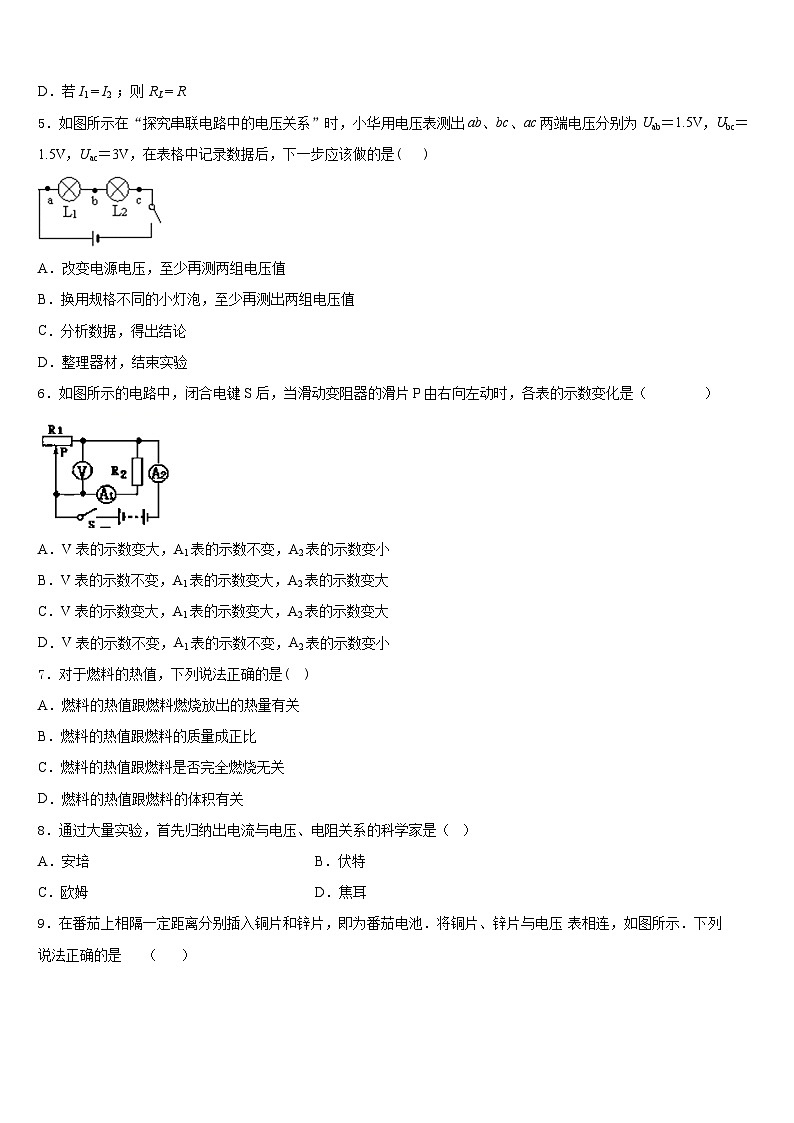 广东省深圳南山区五校联考2023-2024学年九上物理期末检测模拟试题含答案第2页