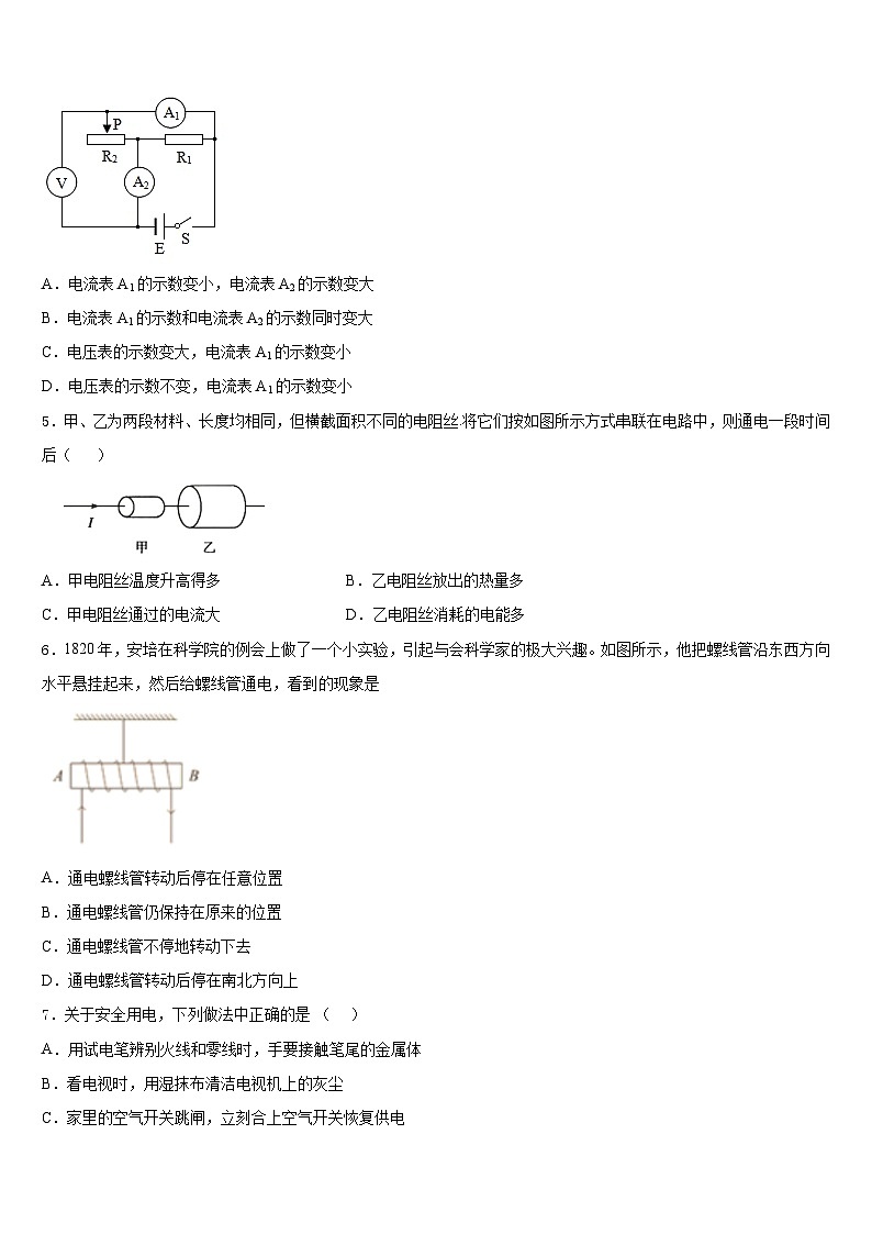 广东省深圳市龙岗区六约学校2023-2024学年物理九年级第一学期期末综合测试试题含答案第2页