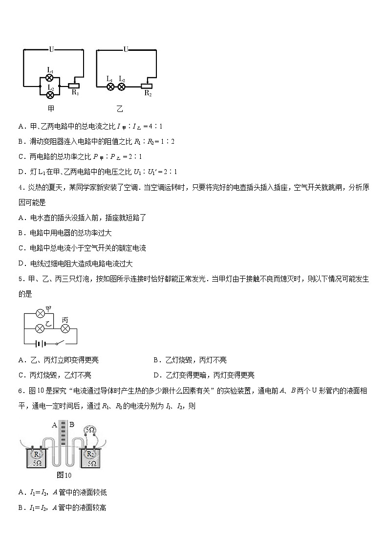 广东省阳江市江城区2023-2024学年物理九年级第一学期期末考试模拟试题含答案第2页