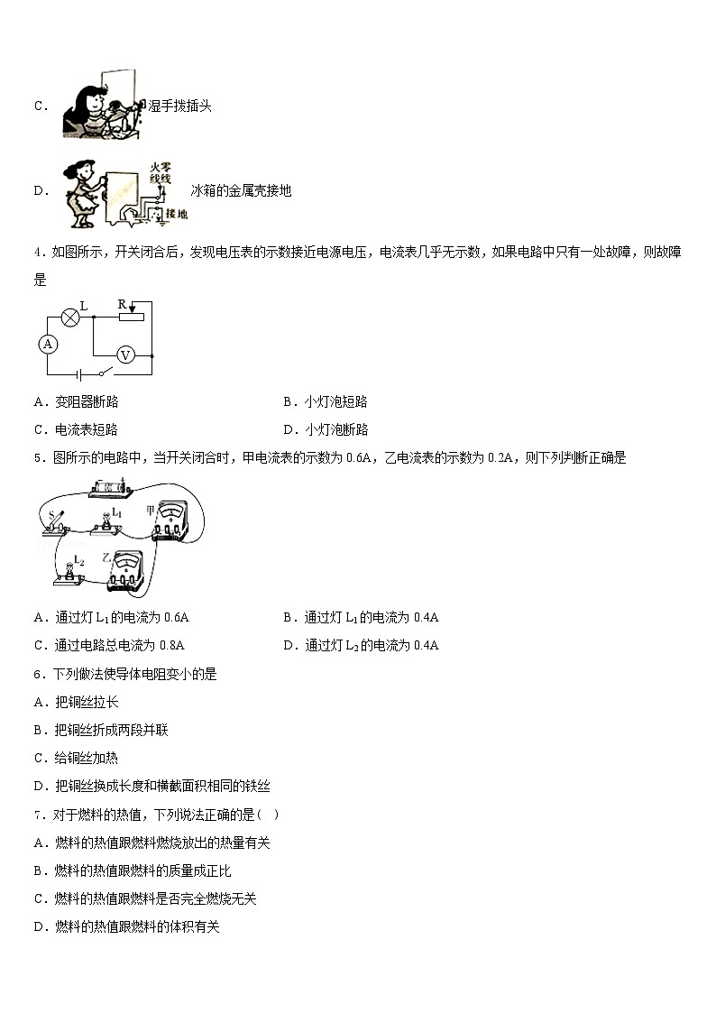 广西北海市、南宁市、钦州市、防城港市2023-2024学年九年级物理第一学期期末监测试题含答案第2页