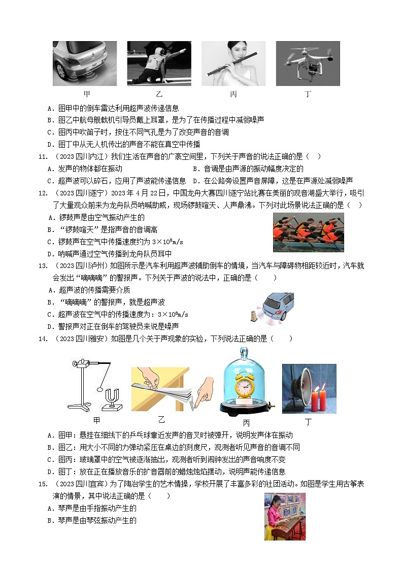 2024年物理中考专题复习2——声现象02