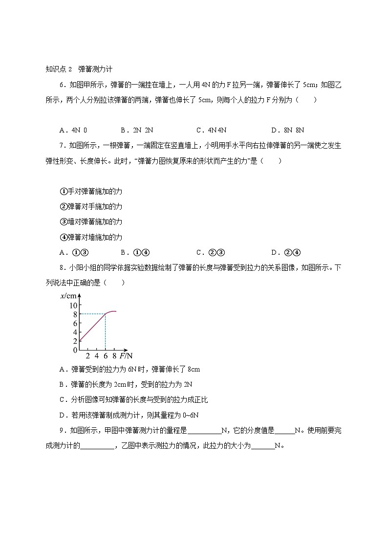 【讲义】人教版 初中物理 八年级下册 第2节  弹力（分层作业）02