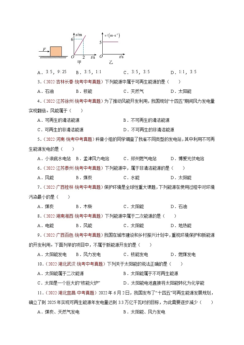 专题10   功和机械能、能源及转化-备战中考物理重难点题型专题突破03