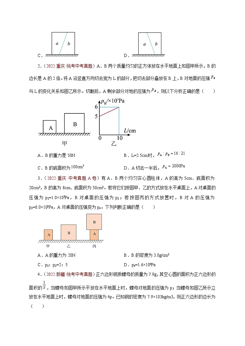 专题13   变化压强-备战中考物理重难点题型专题突破02