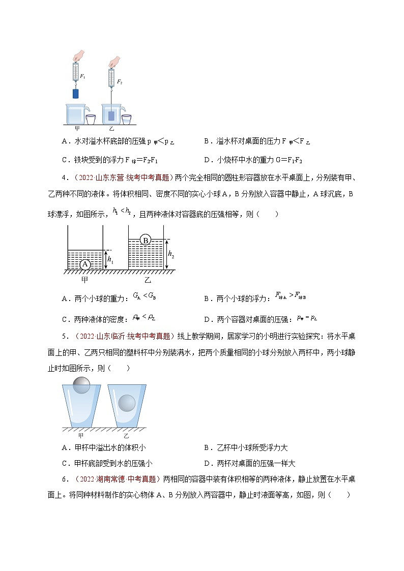 专题15   浮力综合问题  备战中考物理重难点题型专题突破（原卷版）第3页