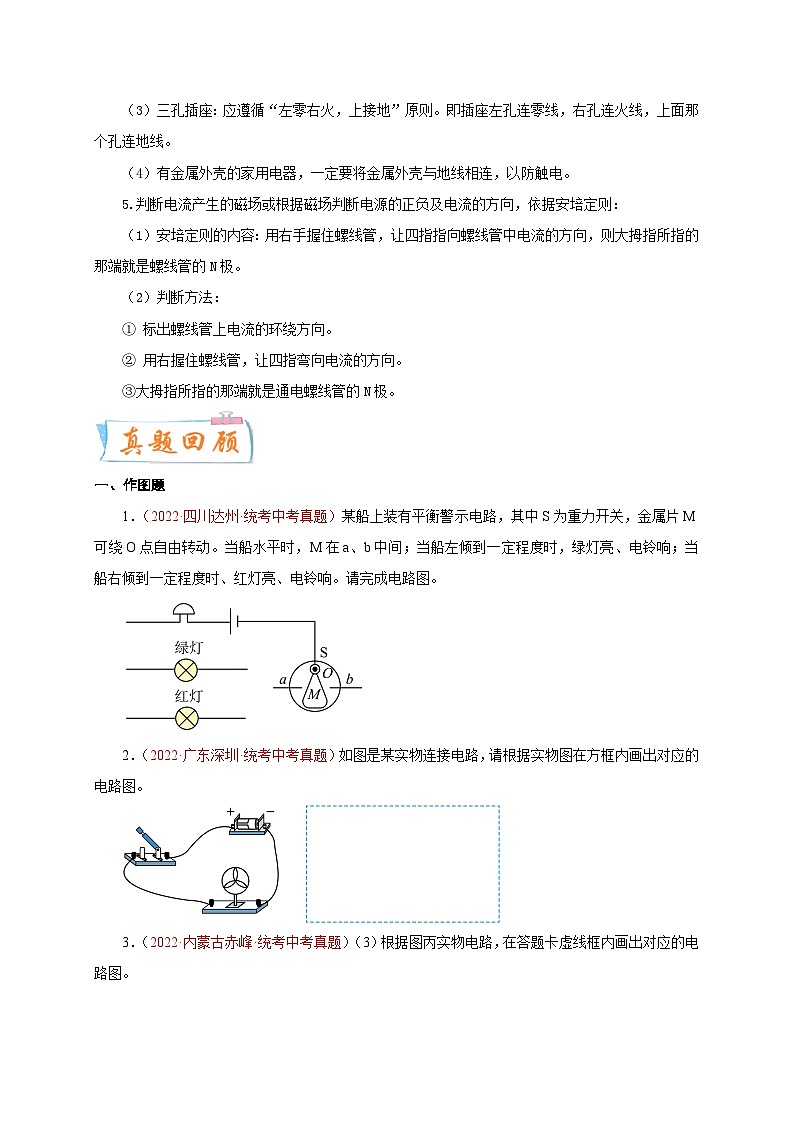 专题25   作图题——电（磁）  备战中考物理重难点题型专题突破02