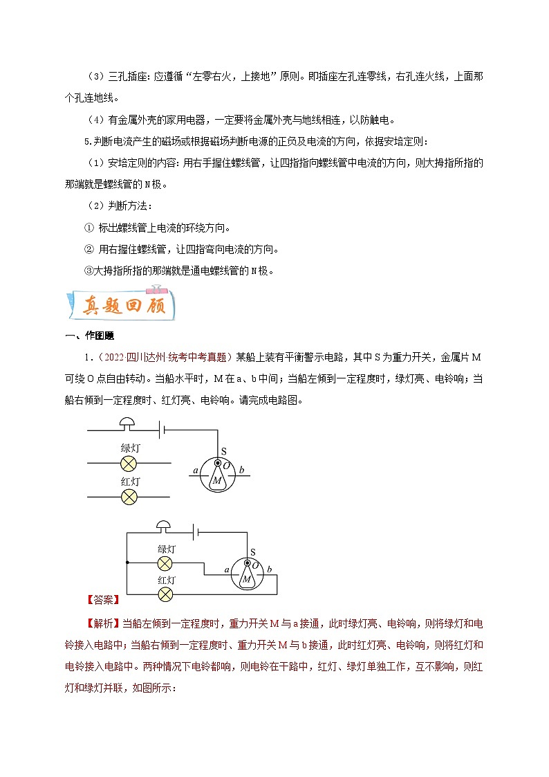 专题25   作图题——电（磁）  备战中考物理重难点题型专题突破02