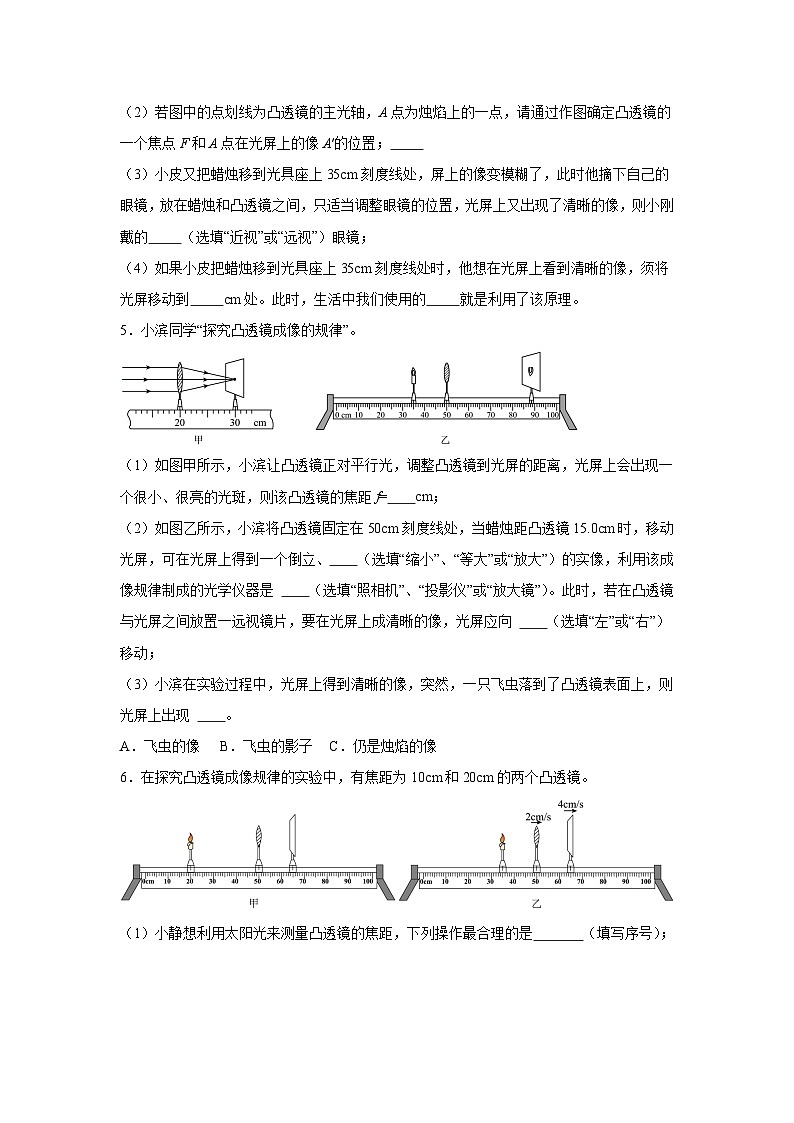 2024年中考物理专题训练——光学实验第3页