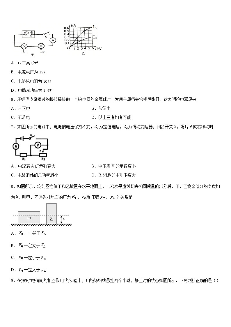 江苏省丰县2023-2024学年物理九上期末调研模拟试题含答案第2页