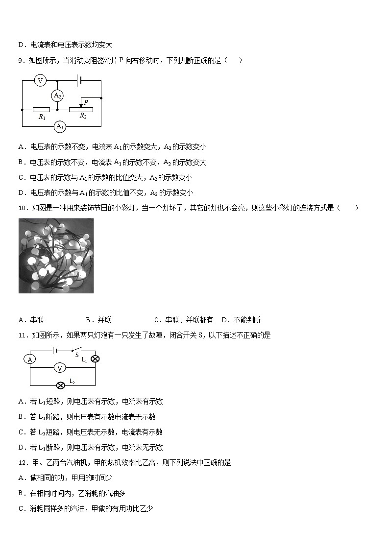 江苏省兴化市乐吾实验学校2023-2024学年九上物理期末监测模拟试题含答案03