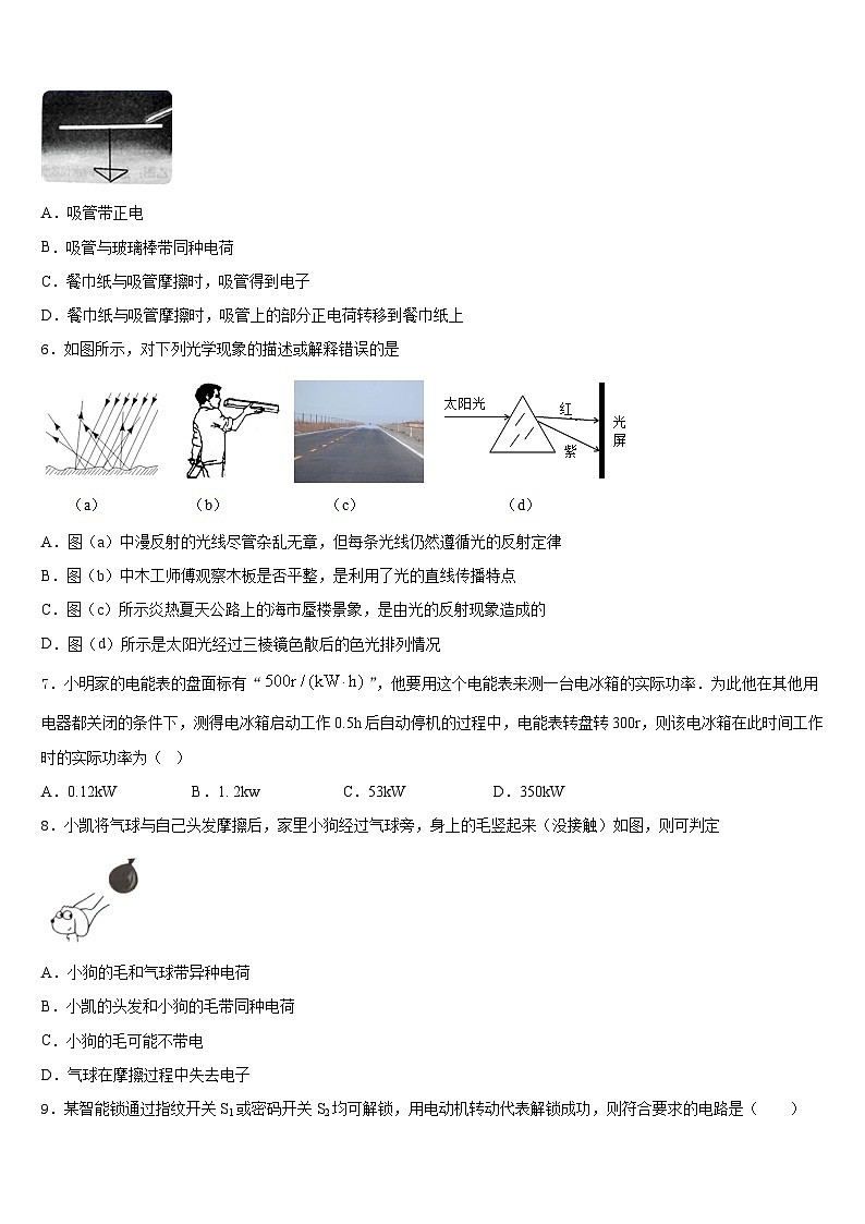 江苏省仪征市古井中学2023-2024学年物理九上期末调研模拟试题含答案第2页