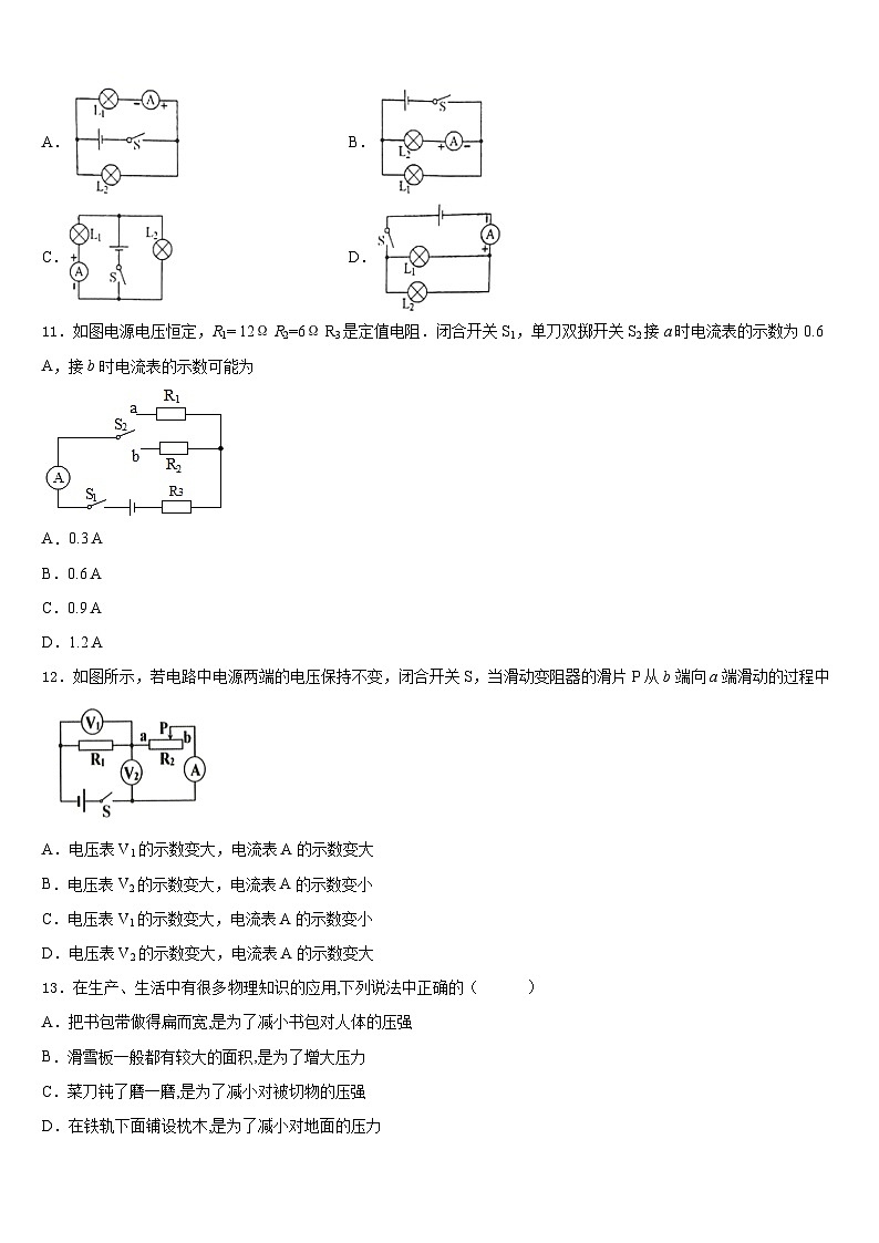 武汉市第二初级中学2023-2024学年九年级物理第一学期期末考试试题含答案第3页