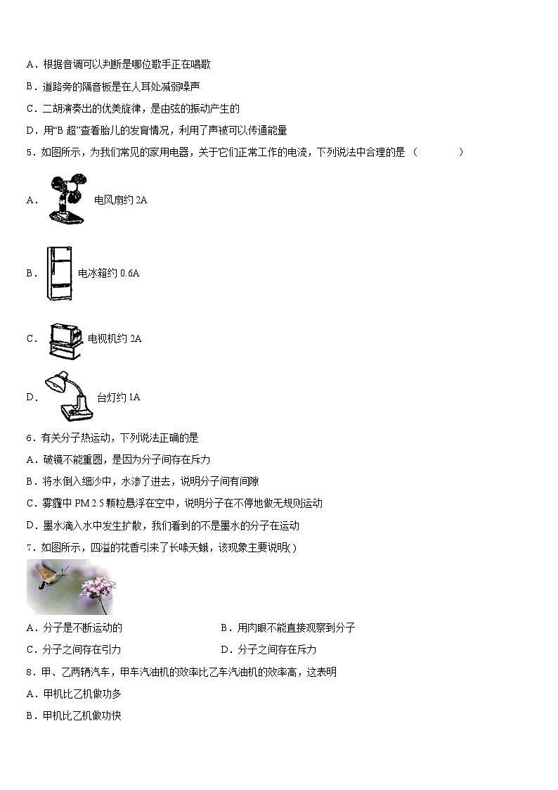 扬州市江都区实验2023-2024学年九上物理期末质量检测试题含答案02