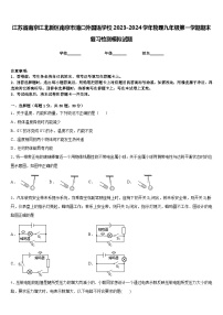 江苏省南京江北新区南京市浦口外国语学校2023-2024学年物理九年级第一学期期末复习检测模拟试题含答案