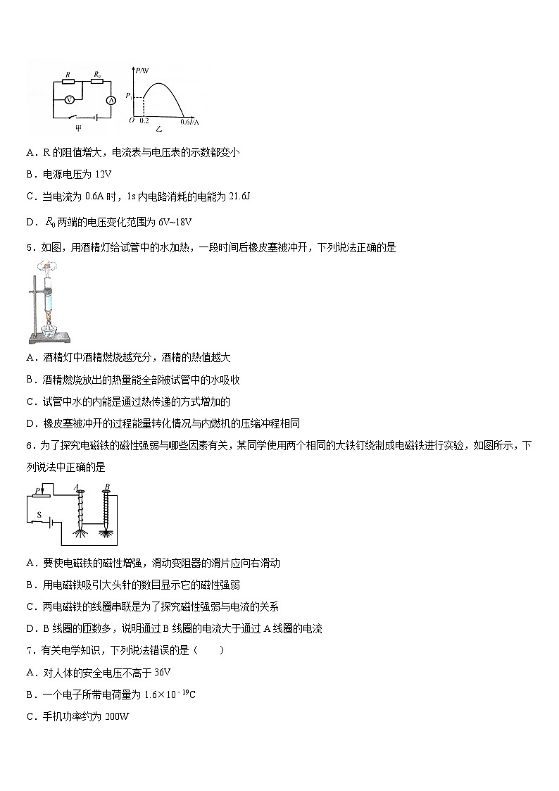 江苏省南京联合体2023-2024学年物理九年级第一学期期末综合测试模拟试题含答案02