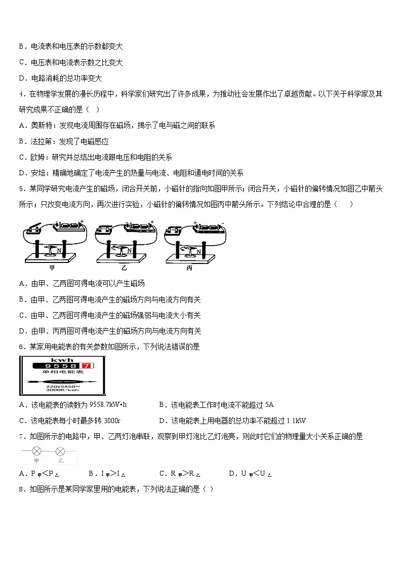 江苏省南通市启东市东安中学2023-2024学年九上物理期末达标检测模拟试题含答案第2页