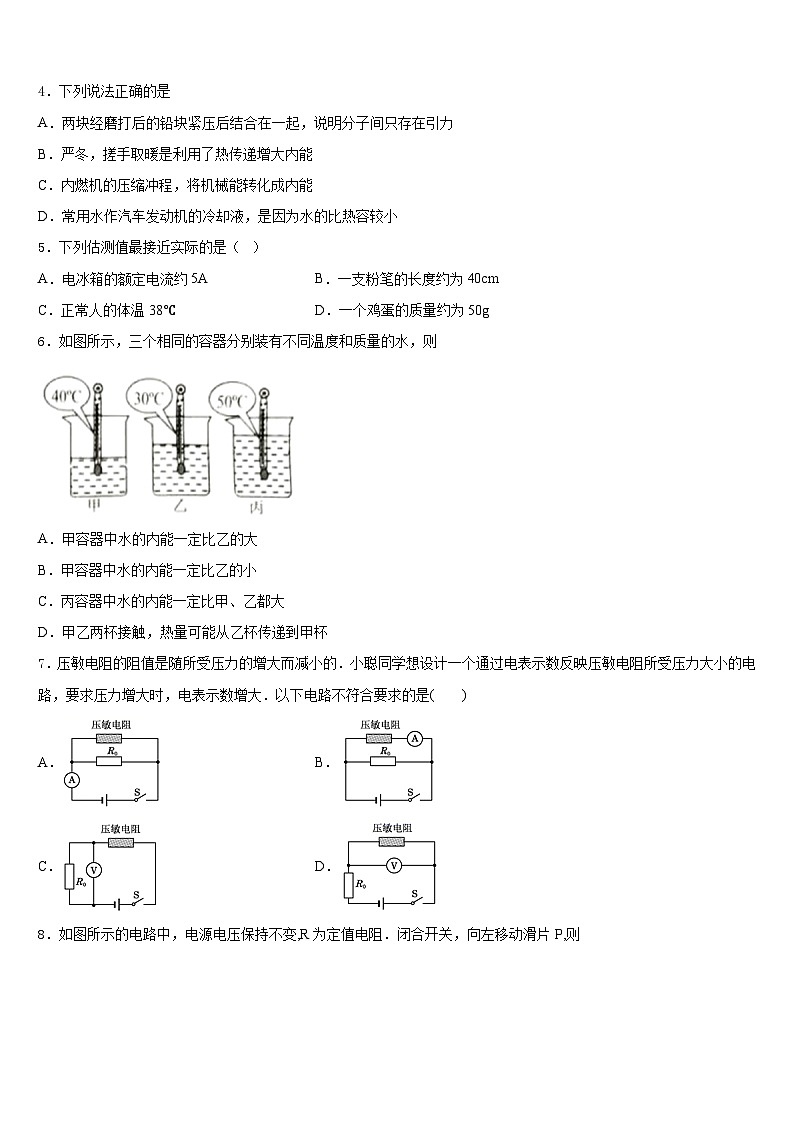 江苏省庙头中学2023-2024学年九上物理期末达标测试试题含答案02