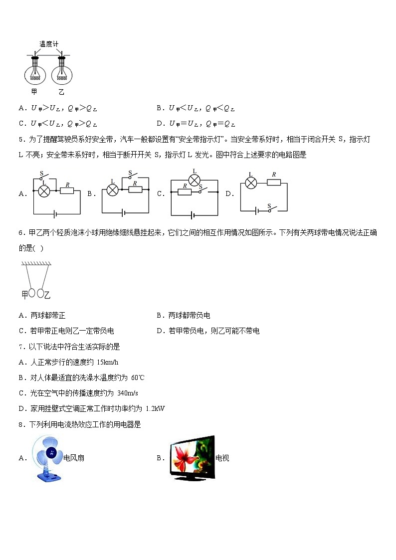 江苏省泰兴市黄桥东区域2023-2024学年九年级物理第一学期期末质量跟踪监视试题含答案02