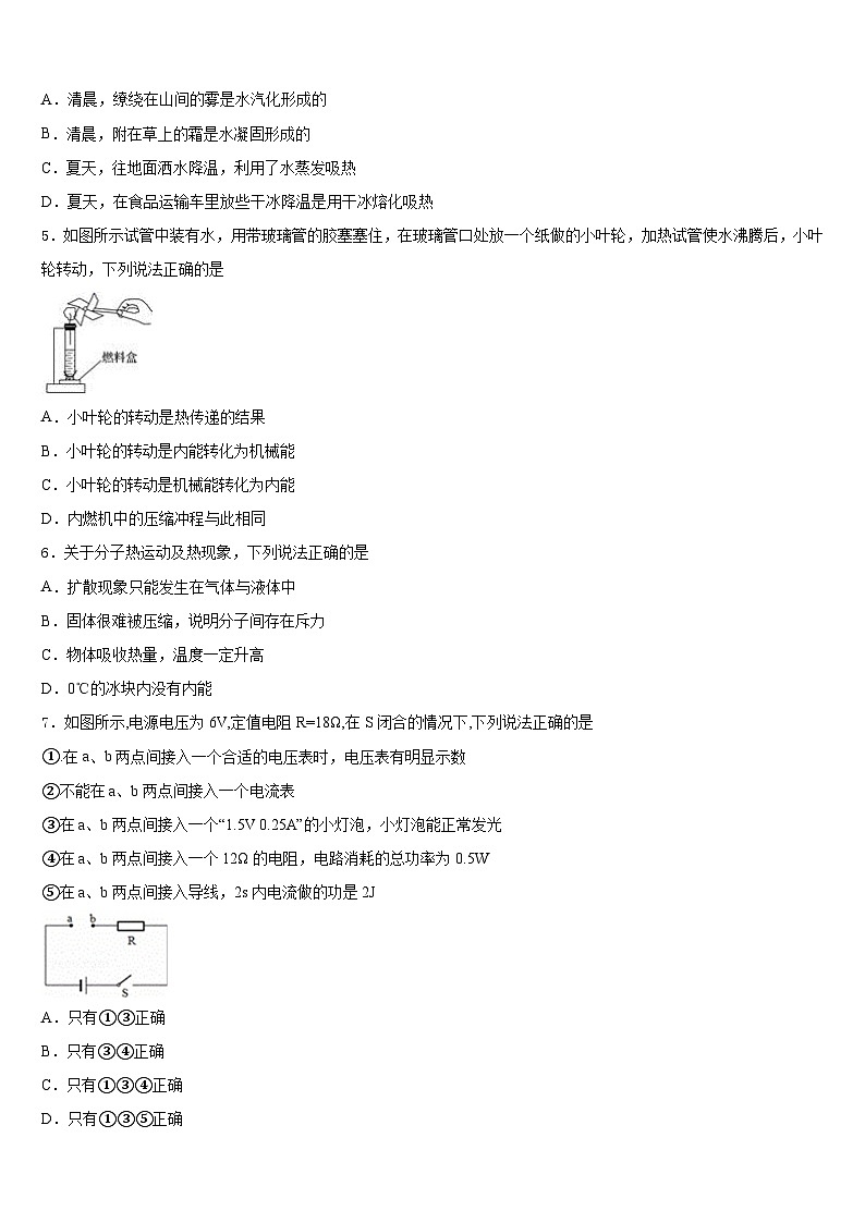 江苏省盐城市响水县2023-2024学年九上物理期末复习检测模拟试题含答案02